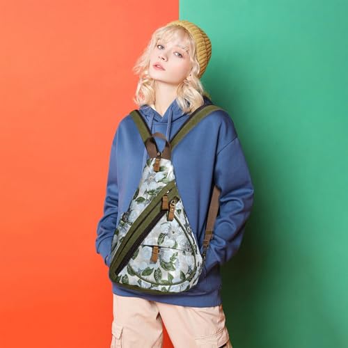 Image of KL928 Canvas Sling Bag - Small Crossbody Backpack Shoulder Casual Daypack Rucksack for Men Women
