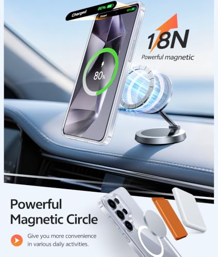 Image of FNTCASE for Samsung Galaxy S24 Ultra Case: [Fit for Magsafe] Anti Yellowing Transparent Clear with [Screen Protector] Military Grade Shockproof Protective Phone Cover
