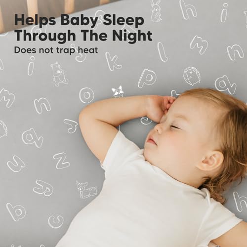 Keababies Pack And Play Sheets Fitted, 2-Pack Mini Crib Sheets - Pack N Play Sheets, Organic Fitted Crib Sheet For Pack And Play Mattress, Playard Baby Crib Sheets,Crib Sheets Neutral For Boys,Girls thumb #4