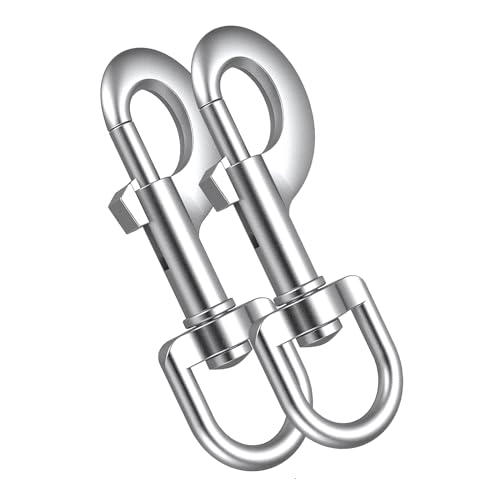 Mosquetón de Acero Inoxidable, Juego de 4 mosquetones giratorios para Collar de Perro, mosquetón de Acero, mosquetón de Cabeza giratoria