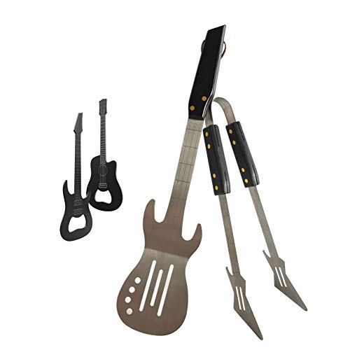Kit de espátula y pinzas con abrebotellas en forma de guitarra miniatura 1