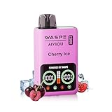 電子タバコ 使い捨て ベイプ WASPE vape 25000回吸引 禁煙パイポ 爆煙 本体 水蒸気タバコ シーシャ 持ち運び 650mAh Type-C充電可能 ニコチン タール無し (25000回, チェリーアイス)