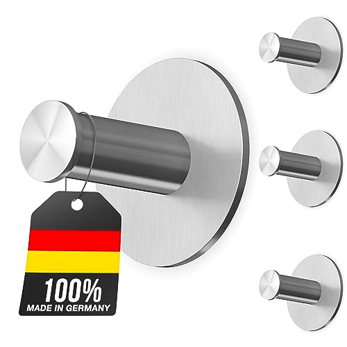 Raumhero Handtuchhalter ohne Bohren - Klebehaken extra stark (100% Made in Germany) Handtuchhalter Bad, Haken Badezimmer selbstklebend, Towel Holder - Extrem...