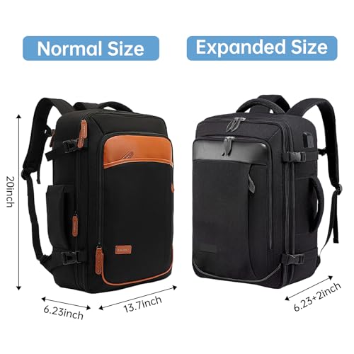 Travel Laptop Backpack, Carry on Backpack with USB Charging Port, Extra Large 15-inch Waterproof Backpack for Men Women, Black4