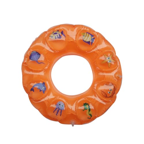 Image of Kids Inflatable Cartoon Swim Ring with Seat - Pink Baby Pool Float (bubble-tube-80)