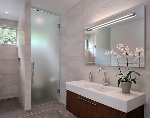 Image of WOO Home Frosted Glass Window Film & Stickers (18 X 60 Inchs) Privacy Window Cover for Home & Office - Easy Apply, UV Protection, Removable Decorative Film (Frosted White Opaque 1.5 X 5 SQFT)