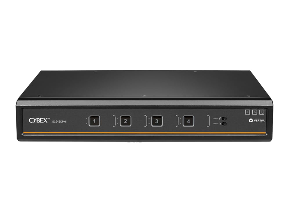 Vertiv Avocent Cybex SC900 Secure Desktop KVM Switch, Dual Head Monitor, 4 Port, Universal and DPP, USB-C, Common Access Card (CAC), NIAP Version 4.0 Certified, TAA Compliant (SC945DPHC-400)