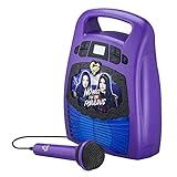 Descendants Bluetooth Portable MP3 Karaoke Machine Player With Light Show Store Hours of Music With Built In Memory Sing Along Using The Real Working Microphone USB Port To Expand Your Content