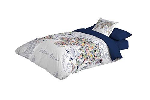 Montse Interiors, S.L. Funda nórdica Estampada Digital (MAPAMUNDI, para Cama de 90x190/200 (Nórdico de 150)) Cover