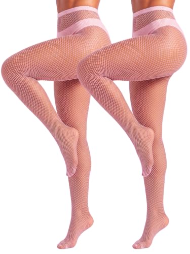 Image of ZINTEDI 2 Pairs Womens Fishnet Stockings High Waist Tights Fishnets Fishnet Tights for Women