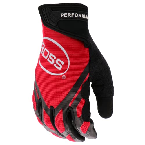 Boss Luva de trabalho masculina extrema de silicone, resistente à abrasão, alta destreza, fecho de p