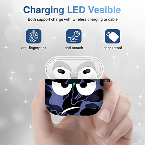 Image of for Airpods 3 Case 2021, Don't Touch Me for Airpods Cover with Keychain Soft Cute Shockproof Cover for Women Men Compatible with for Airpods 3 Charging Case,Blue