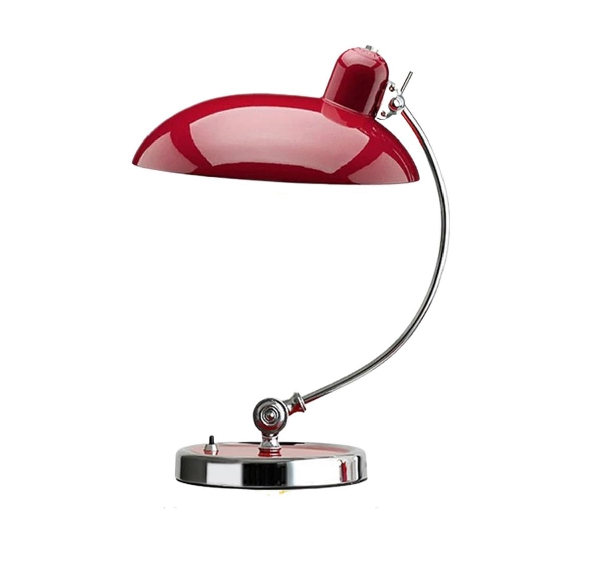 Lámpara De Lectura Lámpara De Escritorio Hierro Forjado Ajustable con Pantalla Flexible Y Brazo Giratorio Interruptor Botón para Ojos(Rot)