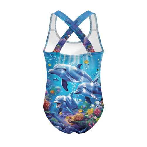 Showudesigns One Piece Bathing Suit for Girls Sleeveless Crisscross Swimsuits 5-14Y2