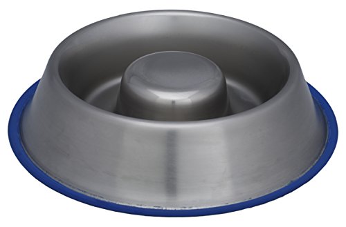 Indipets Slow Feed Stainless Steel Dog Bowl Large