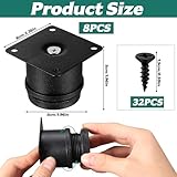 BieMian 8 Pcs Adjustable Furniture Legs, 2 Inch Heavy Duty Table Feet for Chair, Desk, Bed, Sofa & Cabinet - Round Matt Black (50mm) - Image 2