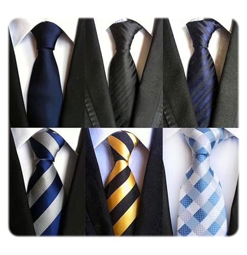 WeiShang Lot 6 PCS Classic Men's Silk Tie Necktie Woven JACQUARD Neck Ties