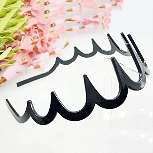 BEAUTYBIGBANG Lot de 2 serre-têtes en plastique avec dents de requin pour femme et fille Noir Cover