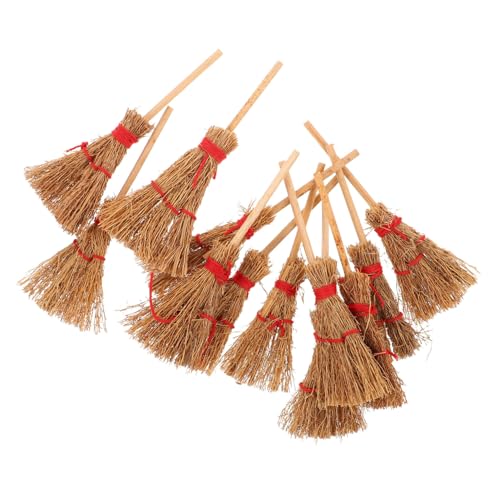 Mini balais robustes et mobilier miniature de poupee pour decor d'Halloween