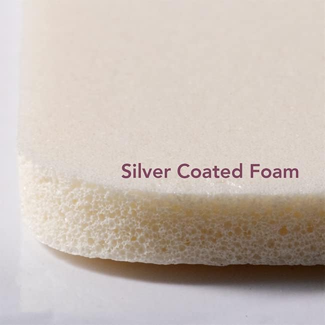 Miniatura 4 de Areza Medical - Almohadilla de espuma plateada para heridas - Estéril - 4.25" X 4.25" (4.3 in X 4.3 in) - 5 unidades por caja