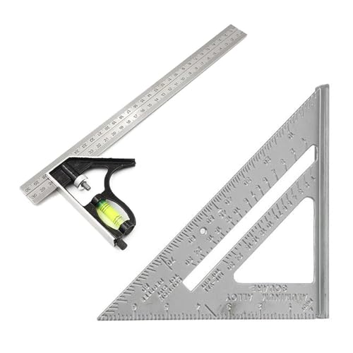ラフタースクエアコンビネーションツールバブルレベル付き三角定規フレーミング大工垂木レイアウト調整可能な大工ツール
