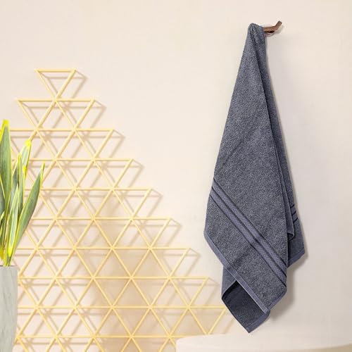 Image of Layers 100% Cotton Bath Towel | True Care Collection | 380 GSM Super Absorbent | Soft & Quick Dry | Shrink & Pill Resistant | Grey Solid Minimalist | 1 Piece for Men & Women | 60 x 120 cm