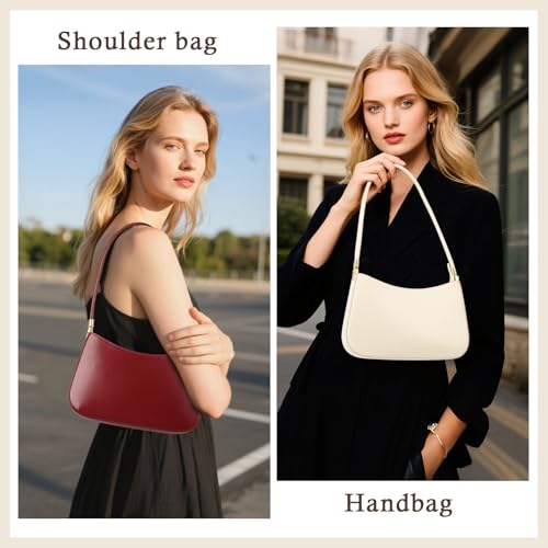 Genuine Leather Shoulder Bag for Women, Crescent Satchel with Zip Closure, Lightweight Handbag2