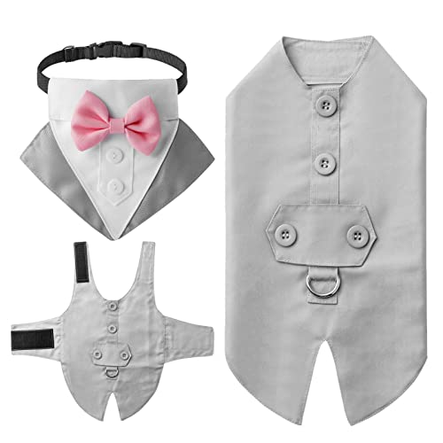 Niedlicher Hundesmoking Mit Bandana - Elegant Für Hochzeiten & Feste (XL, Weich Waschbar)