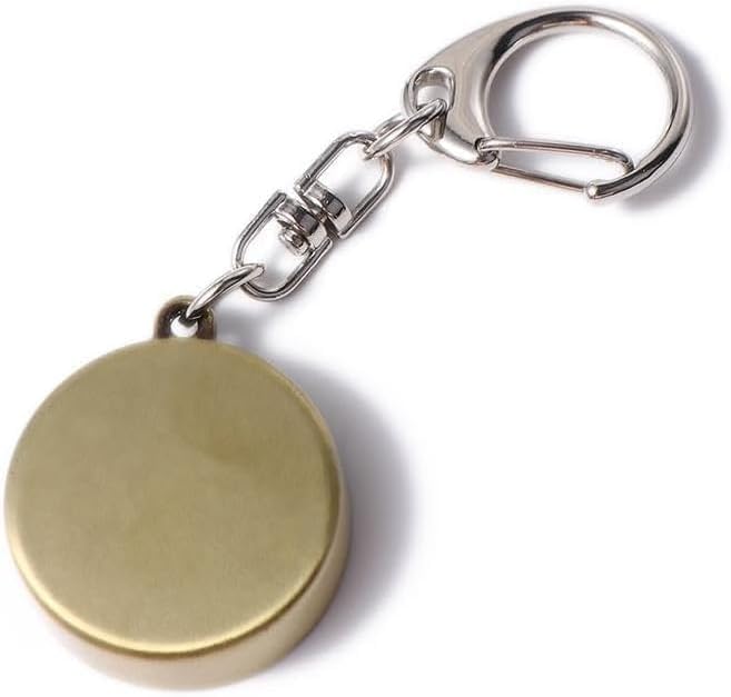 Brújula metálica vintage con cadena y diseño dorado miniatura 5