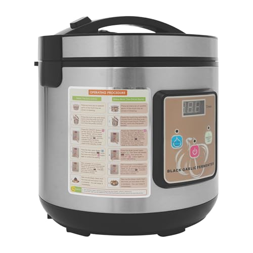 【Fermentazione intelligente e automatizzata】: il programma integrato regola la temperatura con precisione tra 122 e 185 ° F, garantisce risultati ricchi di nutrienti e fa risparmiare tempo. La funzione di memoria in caso di interruzione di corrente garantisce una continuazione affidabile del processo di fermentazione dell'aglio nero.