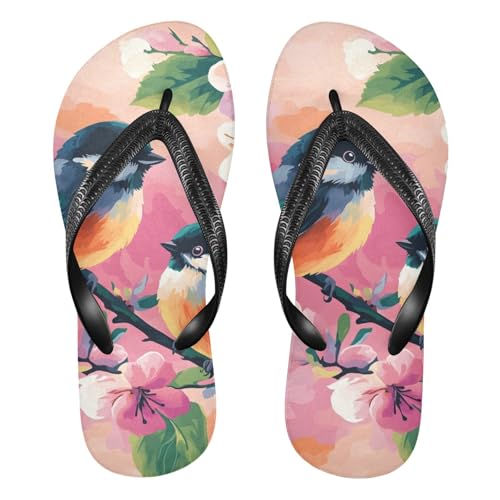 Bird Flowers Spring Peach Blossom Flip Flop Beach Summer Casual Sandal for Women & Men Shower Shoes 20861132