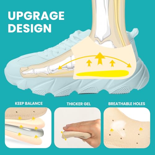 Image of Plantar Fasciitis Heel Cup Protectors - Promifun Heel Cups for Heel Spur,Achilles Tendinitis,Cracked Heels,Heel Pain Relief Products - Gel Heel Cushion Pads,Beige,Large(W 9.5-13 / M 8.5-12)