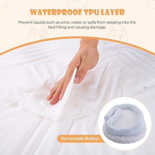 COSTWAY Human Dog Bed, Giant Human Sized Pet Beds with Pillow, Blanket, Washable Cover, Non-Slip Bottom, Orthopaedic Egg Comfortable Bean Bag for Adults & Furry Friends (Brown) - Image 5