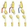 EATAKWARD 7Pcs Air Conditioning Refrigerant Angled Compact Ball Valve, Replacement for R410A R134A R12 R22 HVAC R410A Adapter 5/16 Inch Female to 1/4 Inch Male Flare for Mini Split System #2
