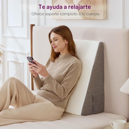 Almohada de cuña triangular ergonómica de 8 pulgadas con base de espuma firme 3