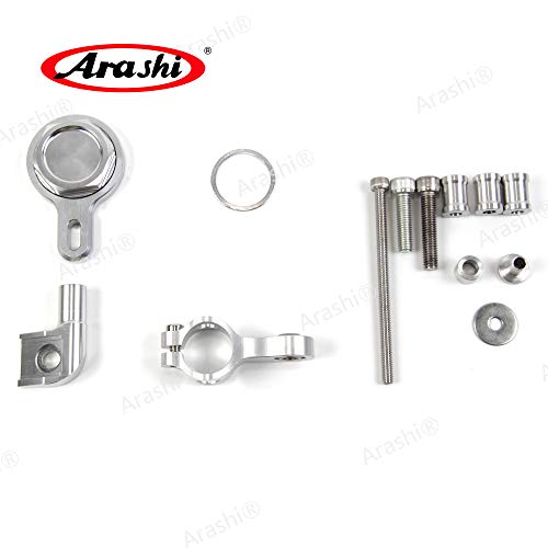 Arashi Steering Damper Stabilizers (With Bracket) For Yamaha Yzf R1 1999-2005 Motorcycle Accessories Safety Control Silver 2000 2001 2002 2003 2004 #TOP3