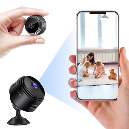Mini Cámara Espía WiFi 1080P - Cámara Vigilancia Oculta Magnética con Detección de Movimiento, Visión Nocturna y App Móvil. Batería Recargable 90 Min, Compatible con Micro SD 16-128G (No Incluida)