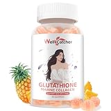 Glutathione Gummies for Skin Whitening - Glutathione 1000mg Supplement with Collagen Vitamin C for Women Sugar-Free with Antioxidant Skin Anti-Aging Immunity Liver Support Pineapple Flavor 60ct