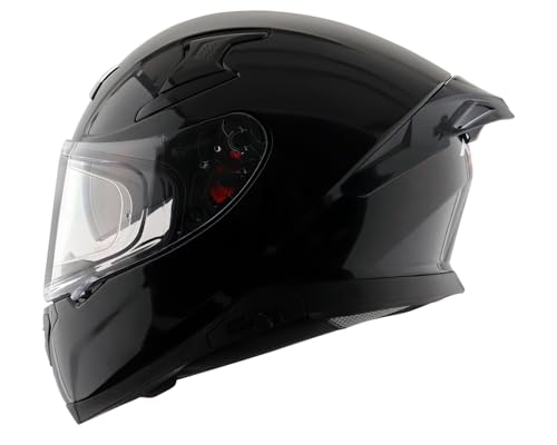 Image of Axor Apex Solid Full Face Helmet DualSpoiler AeroFlow Performance HighDensity EPS Liner UltraComfort Padding Black-L