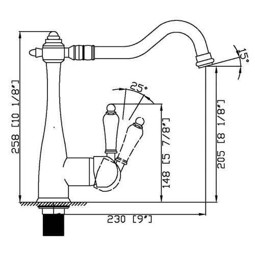 ENKI grifo mezclador palanca de cerámica cocina níquel cepillado HELENA