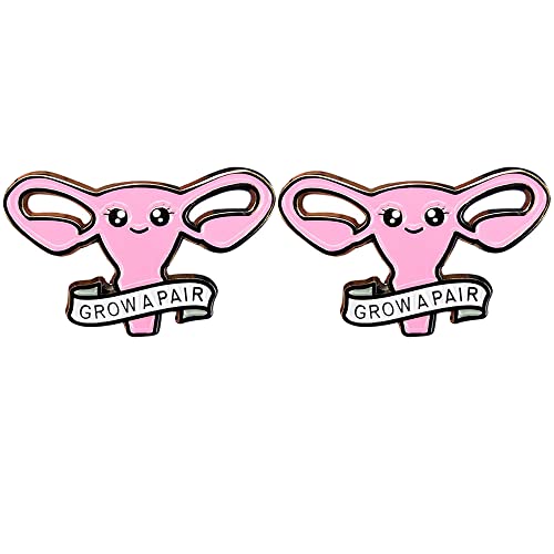 Image of GuDeKe Woemen Pin Feminist Uterus Balls Courage Brooch Cute Funny Pins Gifts Brooches