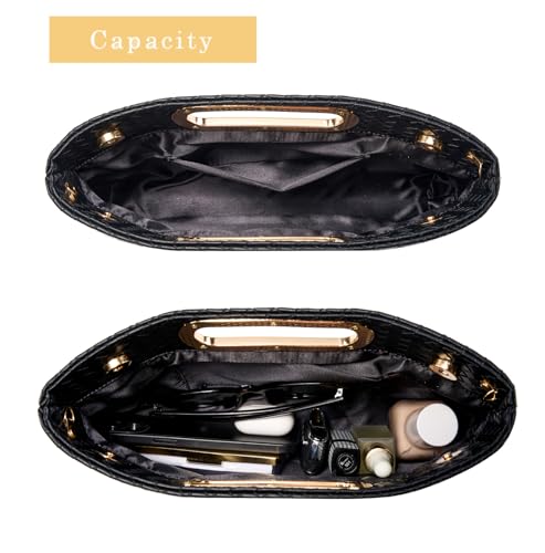 Image of Women's Woven Evening Bag Casual Leather Shoulder Handbag Fashion Clutch Purse