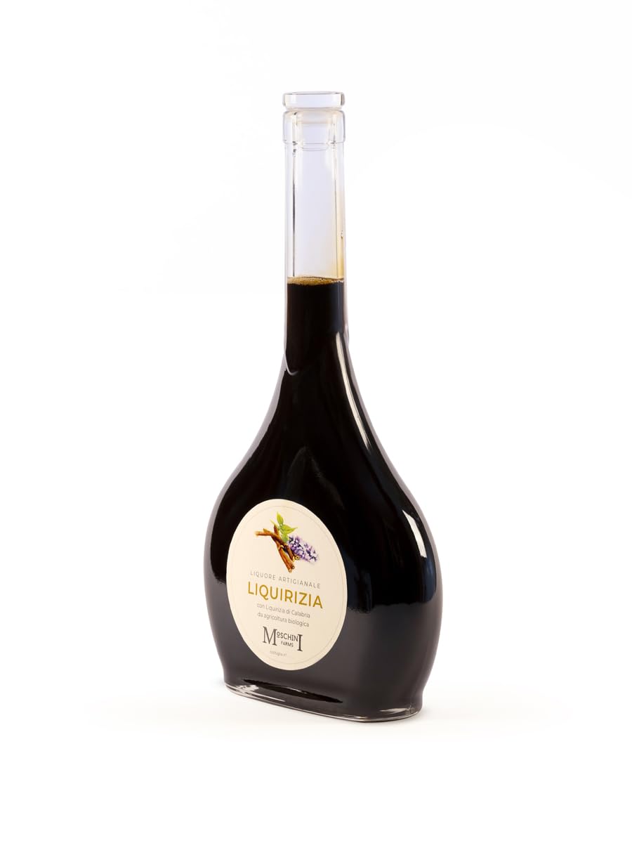 Moschini Farms - Liquirizia Liquore Artigianale con Liquirizia di Calabria da Agricoltura Biologica | Made In Italy | Bottiglie Esclusive Numerate a Mano