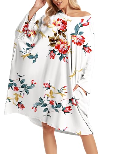 Image of CRIPOM Plus Size Moo Moos for Women Oversized Sleep Shirts for Women Oversized Nightgown with Pocket Fit S-5XL