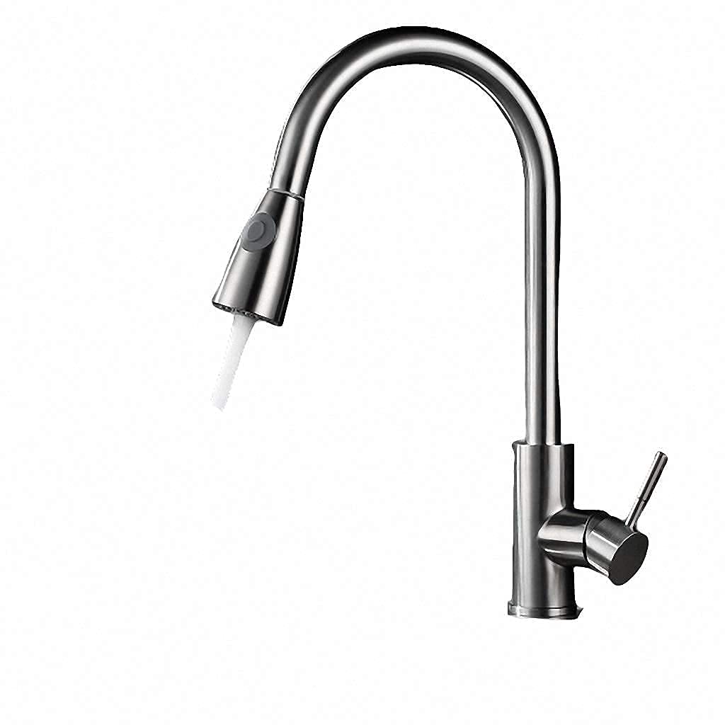 MXXQRHF Silver Kitchen Faucet Single Handle PullOut Tap 360° Swivel Water Mixer Single Hole Design Modern Kitchen Sink Faucet Easy Installation Durable & Stylish