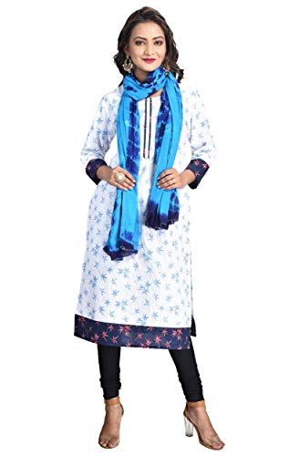 Image of Women's Pure Cotton Multi-Colored Traditional Authentic Tie Dye with Bandhej Bandhani Dupatta Chunni