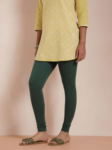 Image of TWIN BIRDS Tailored Cut and Classic Fit Super Stretchable Elastane Fabric Churidar Leggings for Women