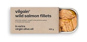 Vilgain Wilde Lachsfilets (120 g) In Extra Nativem Olivenöl – Keta Wildlachs Aus Nachhaltigem Fang, Saftige Fischkonserve Ohne Konservierungsstoffe, Proteinreicher Fitness Snack Für Pasta & Salate