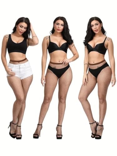Image of Boolavard Fishnet Stockings, High Waist Tights for Women, Fish Net Tights Ladies Plus Size One Size Fit All