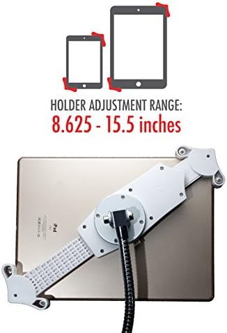 Miniatura 5 de Soporte de pie para tablet, con cuello de cisne y altura ajustable, Plateado Universal